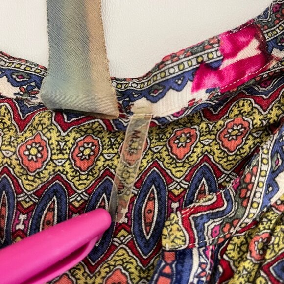 Aratta Silent Journey Womens Tunic Blouse Shirt Top Size Large Pink Floral Boho - Picture 10 of 13